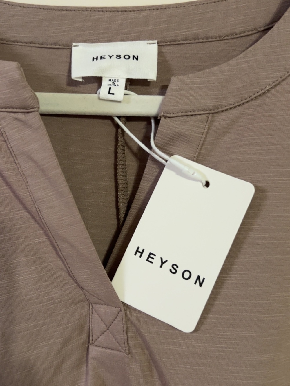 Heyson Taupe Flow-Through Peplum Tunic - Picture 2 of 4